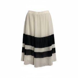 Crepe, Shear, Accordion Mid Calf Skirt